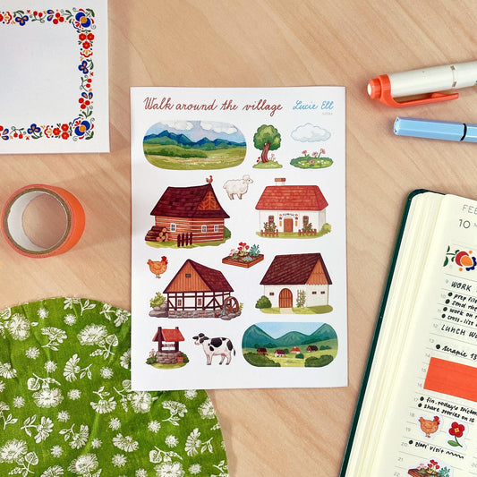 Sticker Sheet - Walk Around the Village