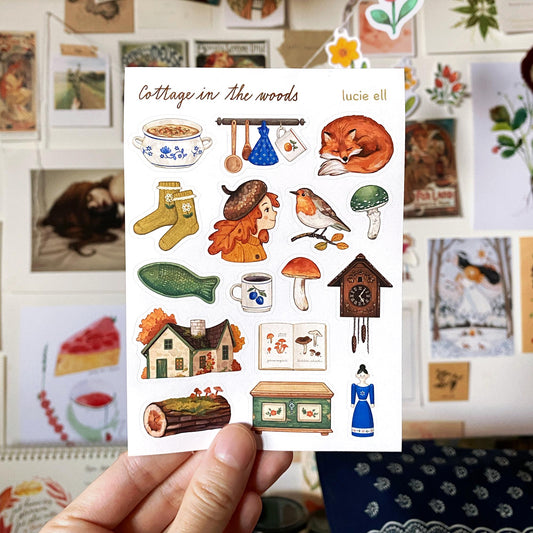 Sticker Sheet - Cottage in the Woods