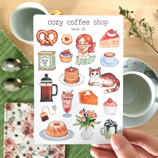 Sticker Sheet - Cozy Coffee Shop