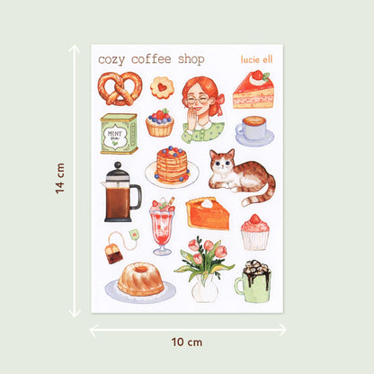 Sticker Sheet - Cozy Coffee Shop