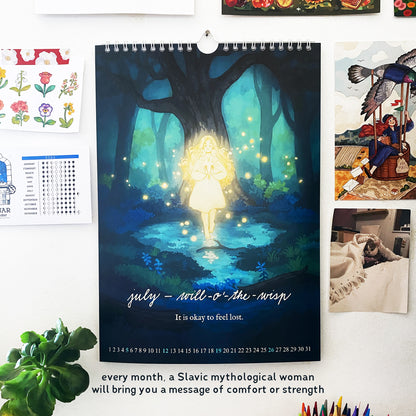 Slavic Mythology Women 2026 Calendar (pick your language!)