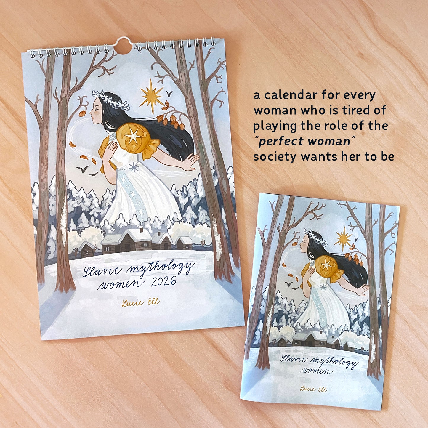 Slavic Mythology Women 2026 Calendar (pick your language!)