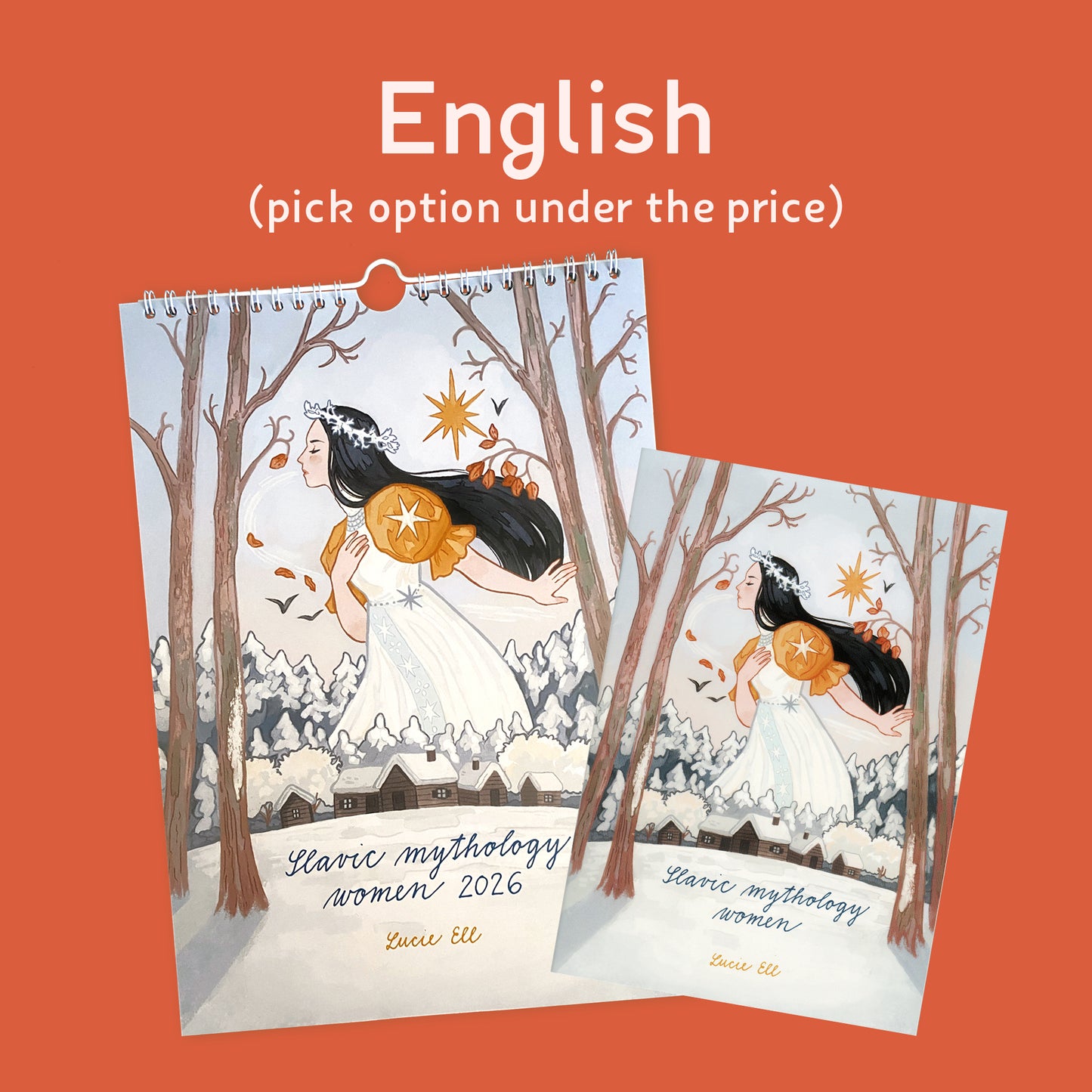 Slavic Mythology Women 2026 Calendar (pick your language!)