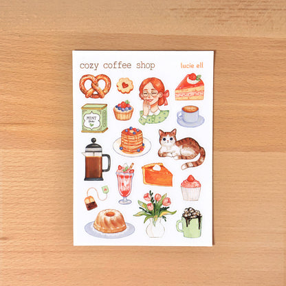 Sticker Sheet - Cozy Coffee Shop