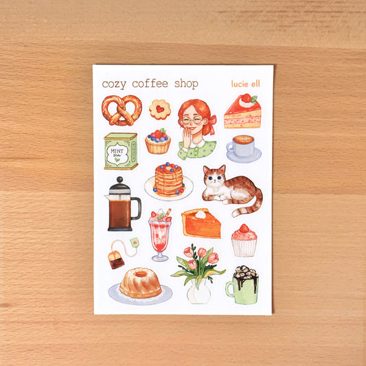 Sticker Sheet - Cozy Coffee Shop