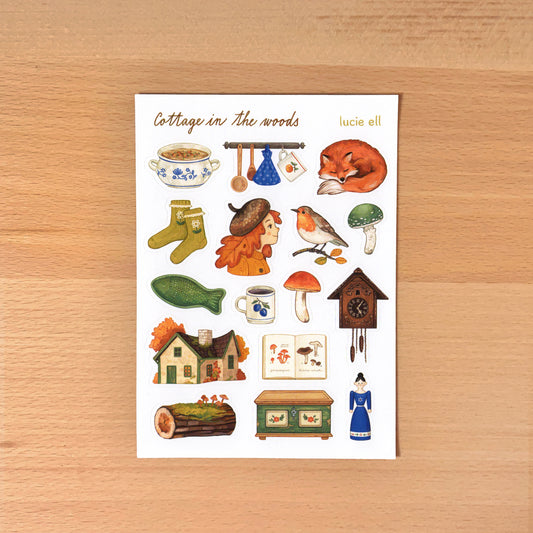 Sticker Sheet - Cottage in the Woods