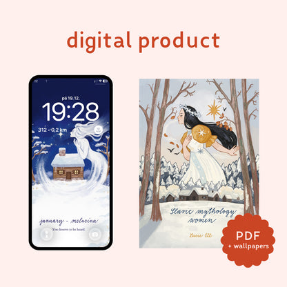 Digital download - Slavic mythology women wallpapers and booklet