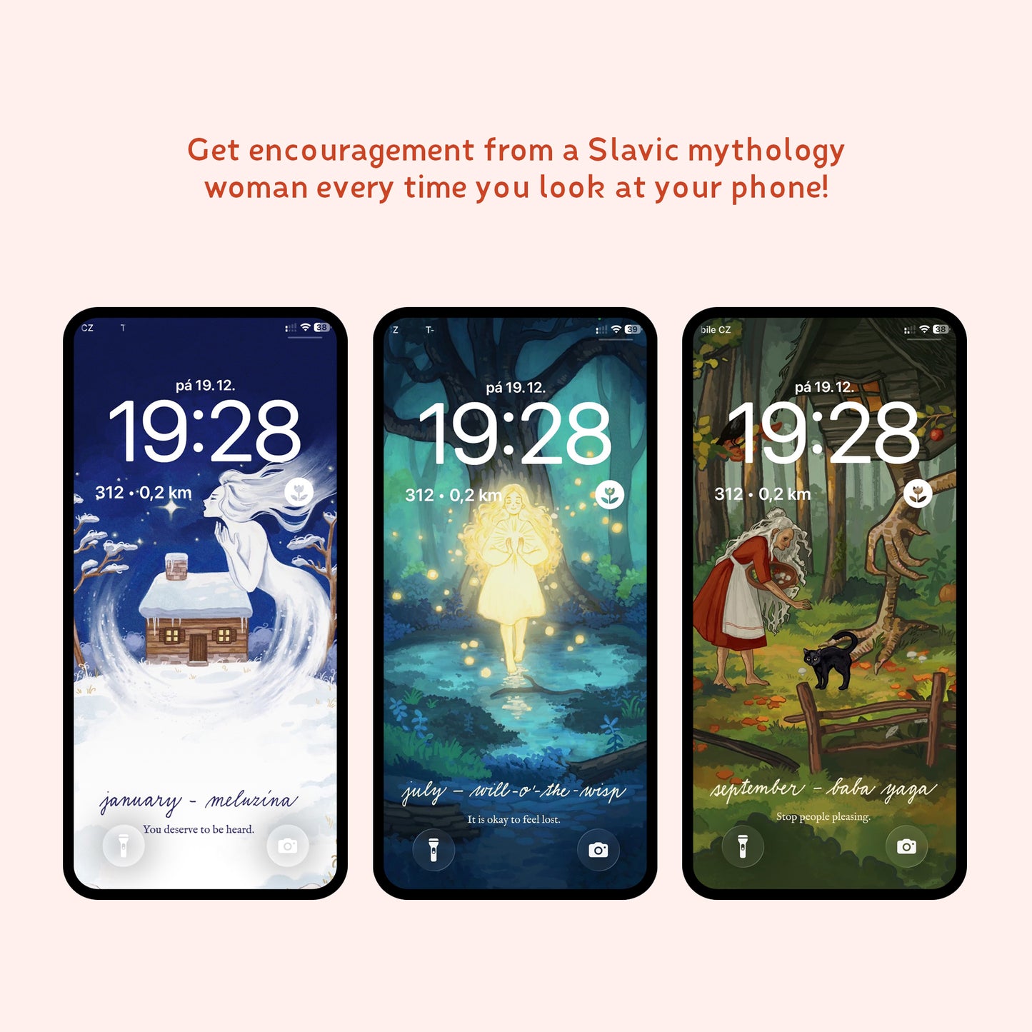 Digital download - Slavic mythology women wallpapers and booklet