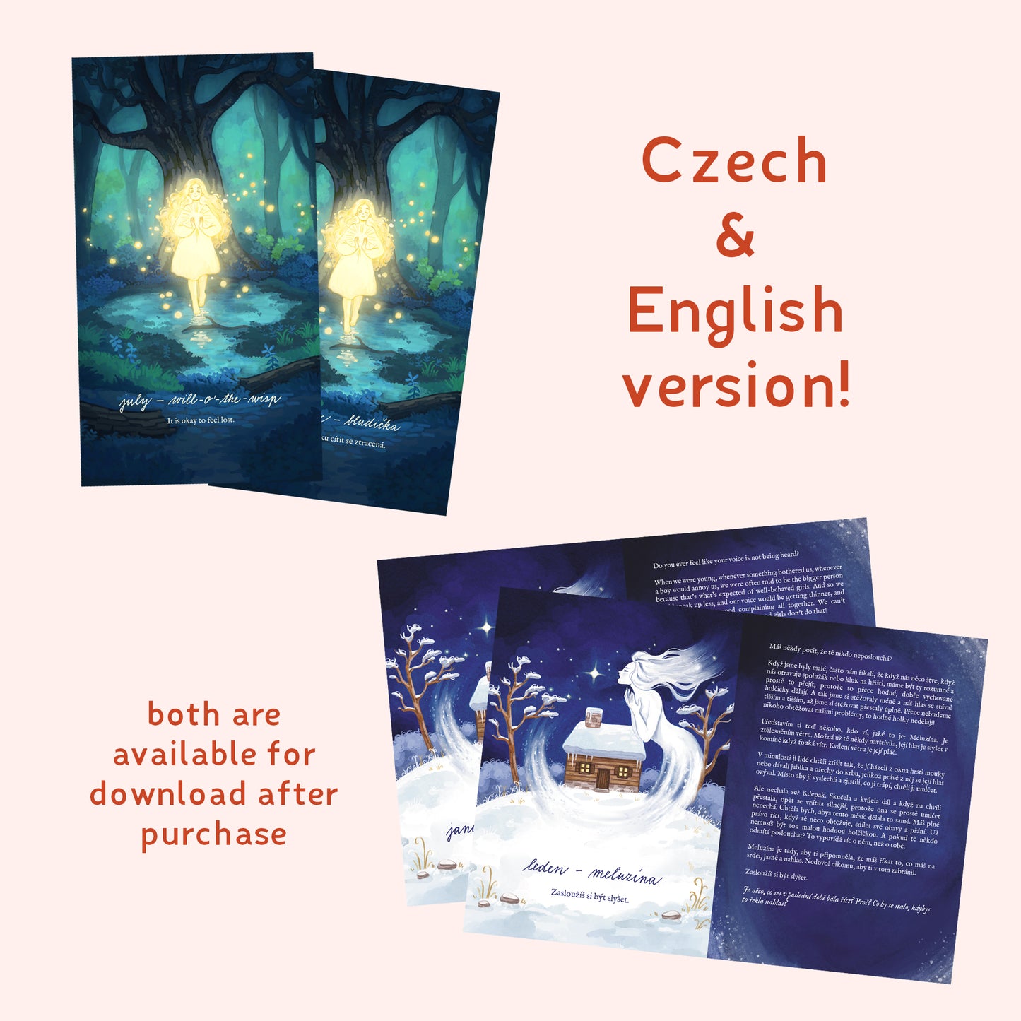 Digital download - Slavic mythology women wallpapers and booklet (CZE and ENG)