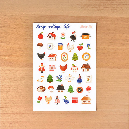 Sticker Sheet - Tiny Village Life