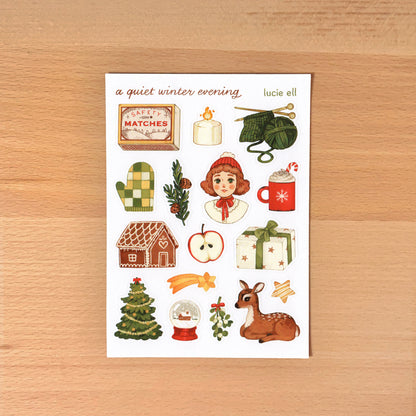 Sticker Sheet - A Quiet Winter Evening