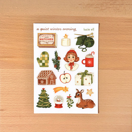 Sticker Sheet - A Quiet Winter Evening